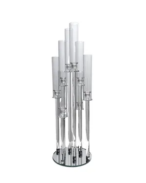 Flat Crystal Glass Candelabra 40