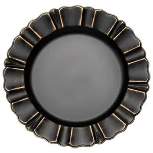 Black & Gold Wave Acrylic Charger