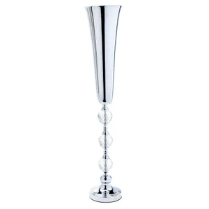 Silver Trumpet Vase W/ 3 Diamonds 