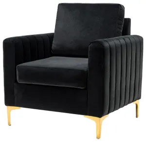 Black Tufted Velvet Chair
