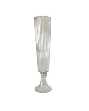 Glass Trumpet Vases Ribbed Design 32