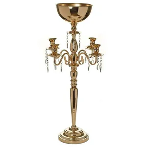 4 Arm Gold Bowl Candelabra  