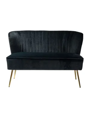 Black Velvet Loveseat Lounge