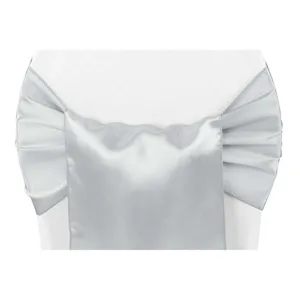 Silver Satin Chair Sash