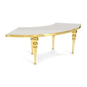 Serpentine Glass Table 