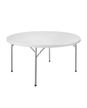 Round Foldable Plastic White Table 48