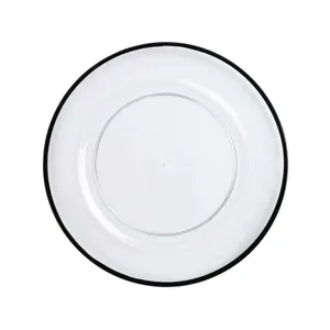 Clear Black Rim Alpine Acrylic Charger