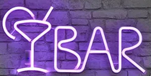 Bar Purple LED Sign