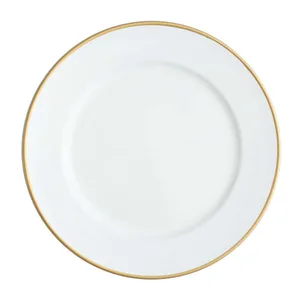 White Gold Rim Acrylic Charger