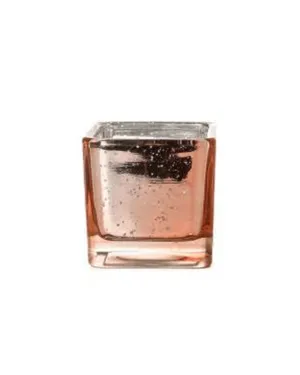 Rose Gold Square Mercury Votive Candle Holder