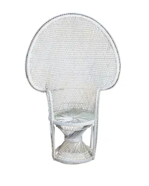 White Peacock Wicker Chair
