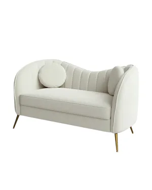 Ivory Curved Loveseat Lounge
