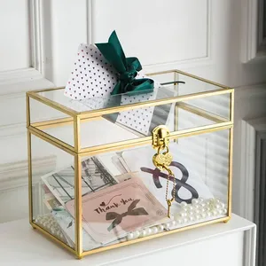 Glass gold gift box