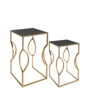 Black & Gold Side Table Set