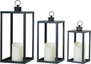 at home rectangular black lantern 13