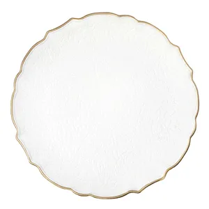 White & Gold Rim Victorian Charger