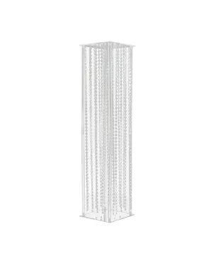 Tall Beaded Clear Acrylic Centerpiece
