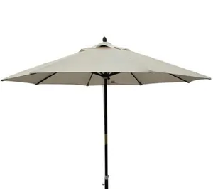  beige outdoor umbrella with base 
