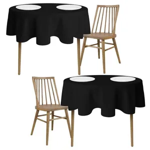 black 60'' round tablecloths 