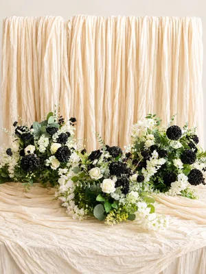 Black and White Floral Ball Set (Set of 3)