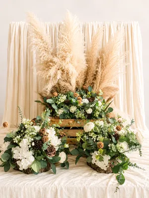 Neutral Brown Floral Set (15 Pieces) 