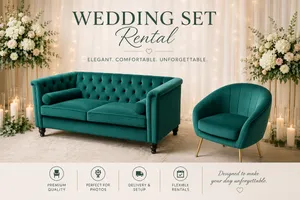 Emerald Green Loveseat and Chair