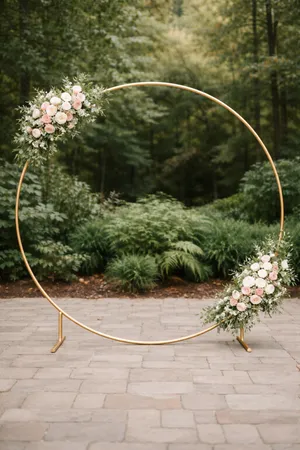 Gold Metal Circle Arch 10ft