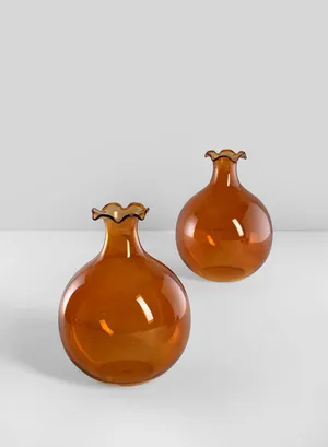Amber Vase Set of 2