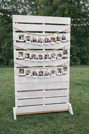 White Pallet Photo Display