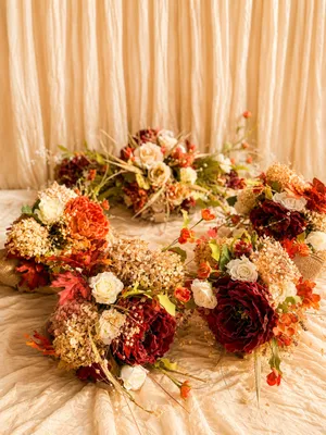 Fall Dried Floral Flower Set with Swag