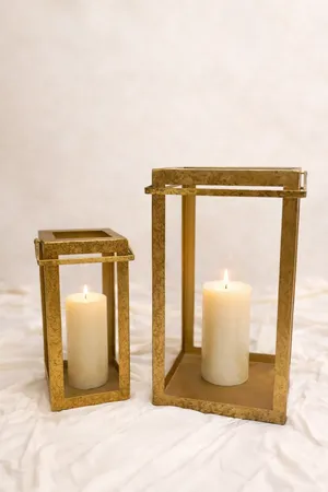 Lanterns: Gold, Open Lantern, XL (Set of 2)