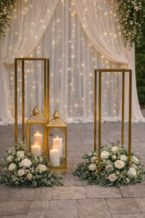 Lanterns: Gold, Medium, Set of 2