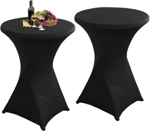  Ensemble de 10 Table à cocktail + Nappe + Tabouret