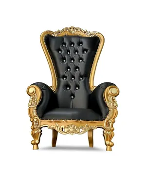 Chaise de Trône Noire et Or
