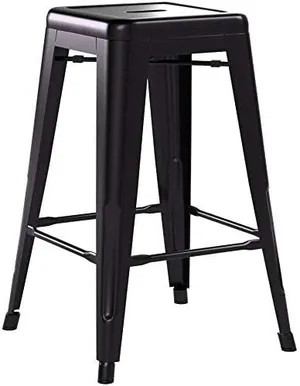 Tabouret de Bar Noire en Métal