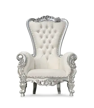 Chaise de Trône Blanc et Argent