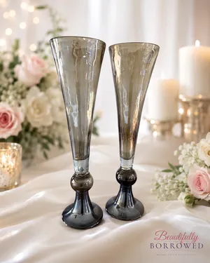 Smoke Grey Trumpet Vases