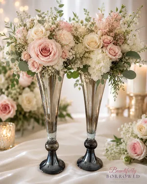 Smoke Grey Trumpet Vases