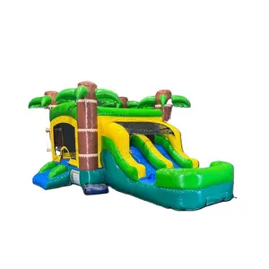 Mini Tropical Bounce House Slide
