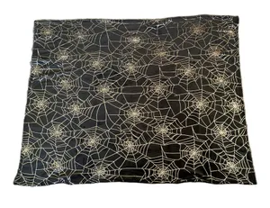 Black Spiderweb Throw Blanket with Silver Threading