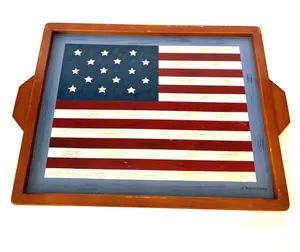Wooden American Flag Serving Tray