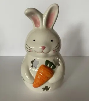 Bunny with Carrot Tealight Figurine