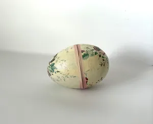Beaded Cloth Egg Trinket Container