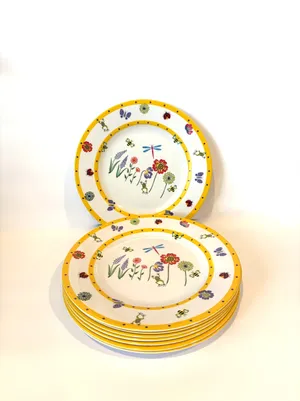 Melamine Spring Plates, Set of 8