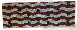 Beaded Red White and Blue Table Runner