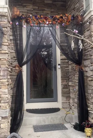 Sheer Black Panel Curtains, Set of 2