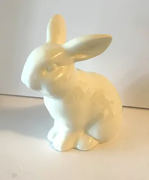 White Ceramic Bunny Statue