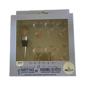 Mermaid and Seashell Wine Stoppers and Charms Set
