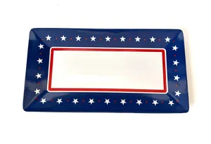 Patriotic Rectangular Melamine Platters, Set of 4