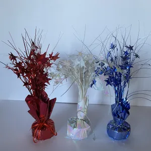 Metallic Foil Star Spray Centerpieces, Set of 3